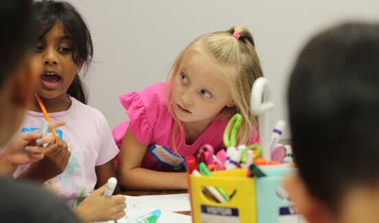 Students engaged in art class at Lune Spark